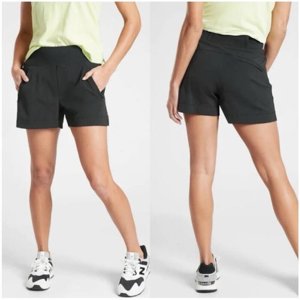 Athleta Shorts Womens 18 Black Trekkie North Ripstop Nylon Outdoor Trail Hiking